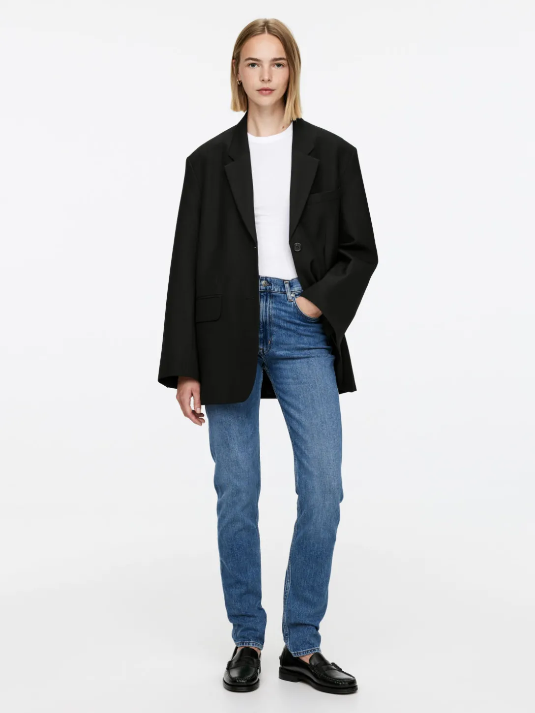 AZALEA Smala Stretchjeans Med Hög Midja