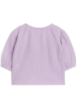 Blus I Bomullsmuslin