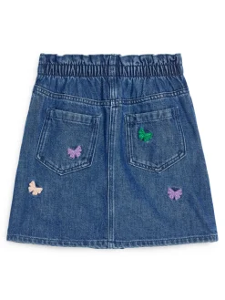 Broderad Denimkjol