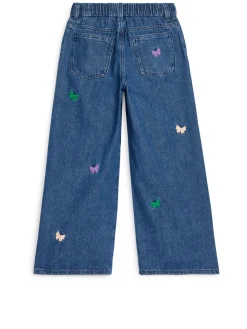 Broderade Byxor I Denim