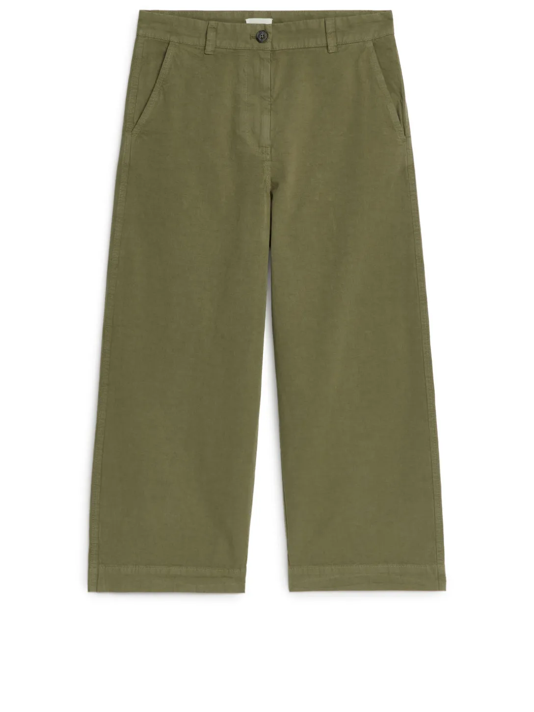 Croppade Chinos I Bomull Och Linne