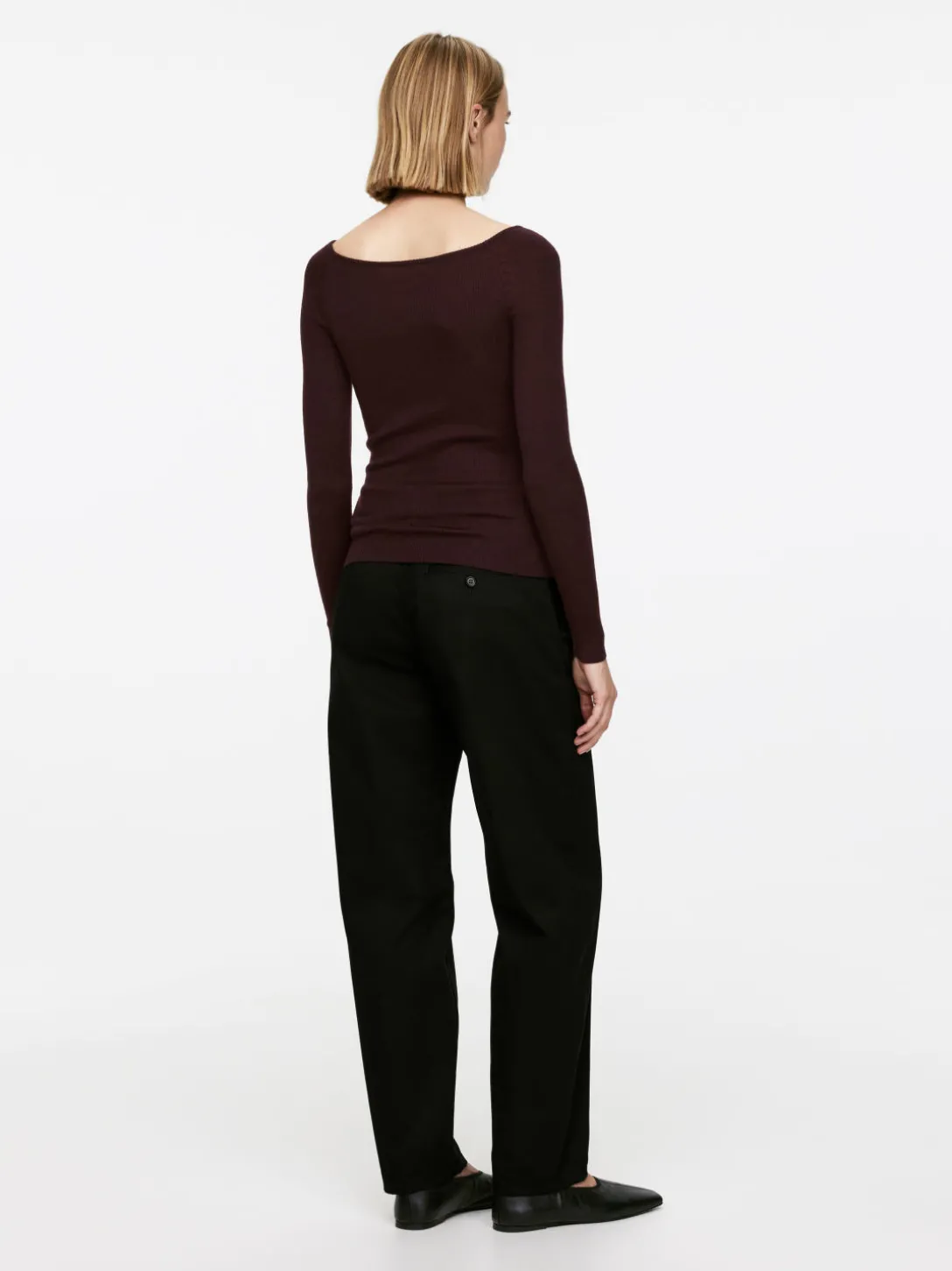 Off-shoulder-topp I Ullblandning