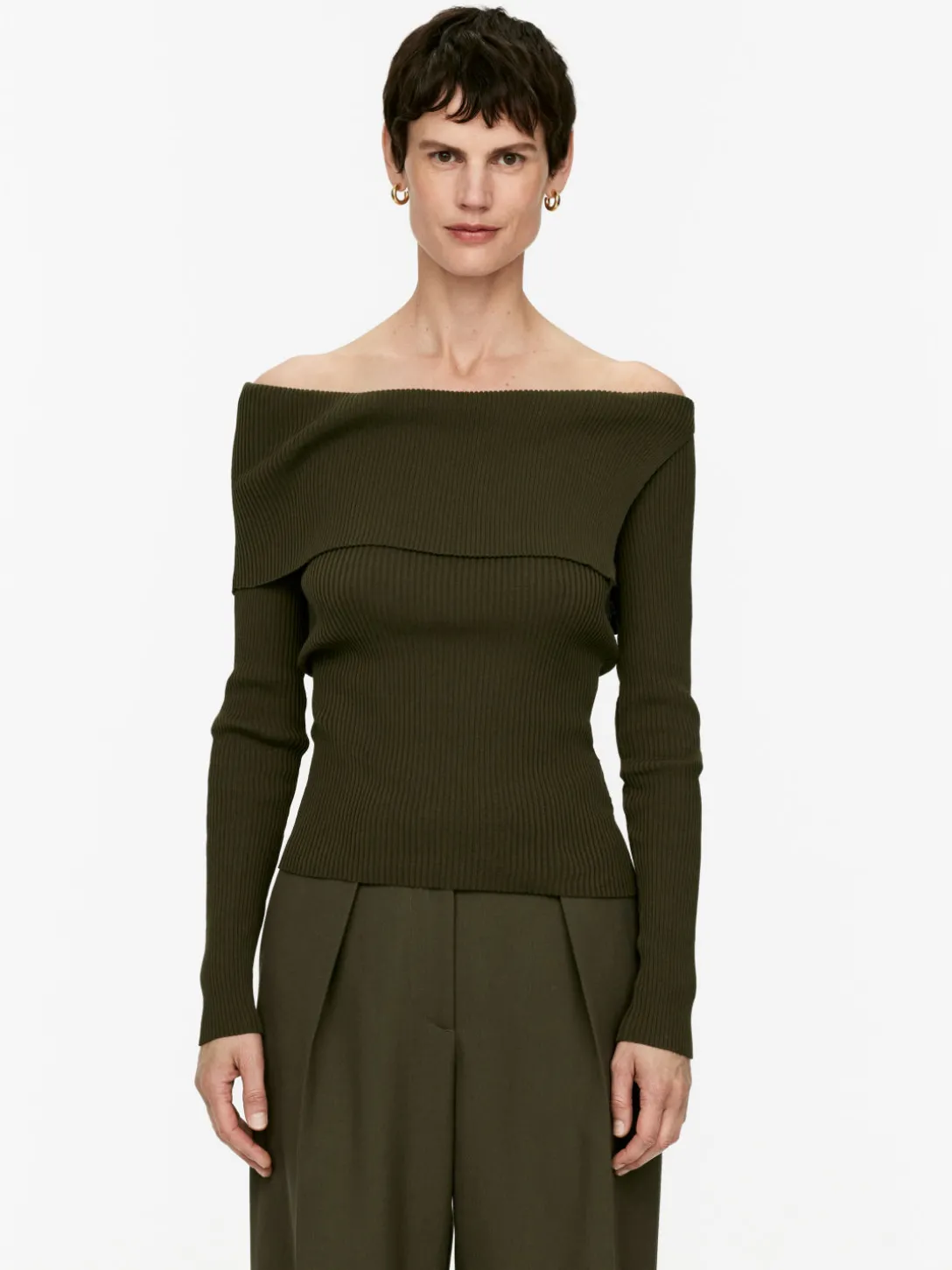 Ribbad Off Shoulder-topp