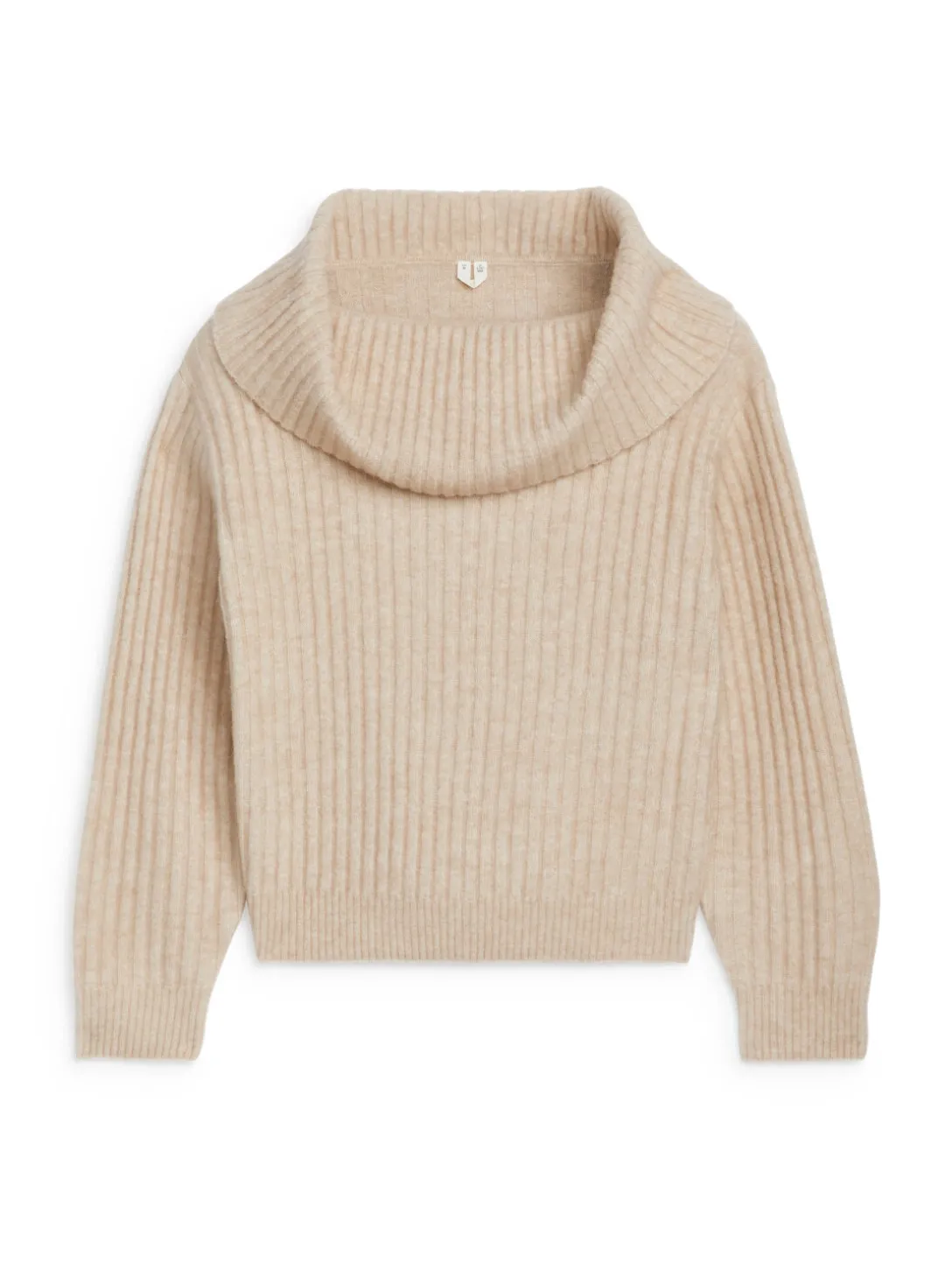 Ribbad Off Shoulder-tröja