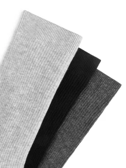 Ribbade Bomullsstrumpor, 3-pack