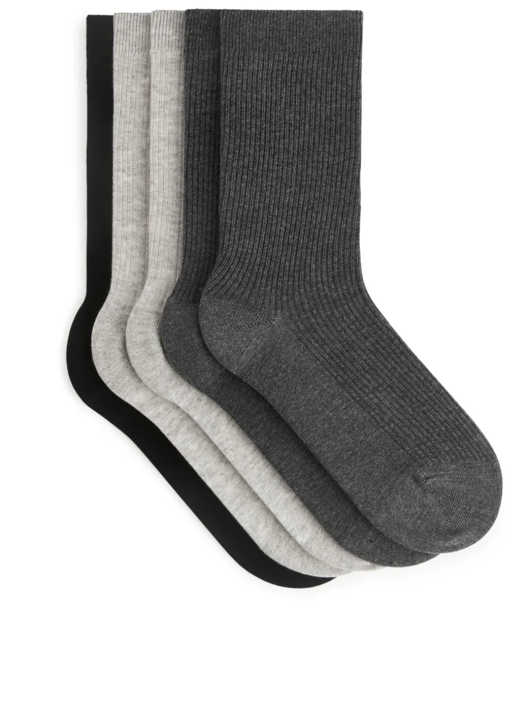Ribbade Bomullstrumpor, 5-pack