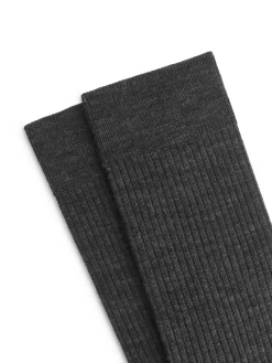 Ribbade Strumpor I Ullblandning, 2-pack