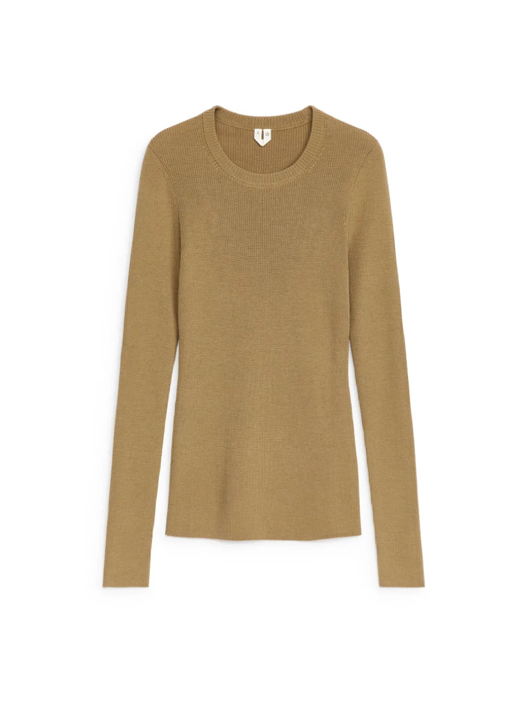 Ribbstickad Topp I Merinoull