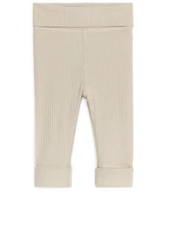 Ribbstickade Leggings För Nyfödd