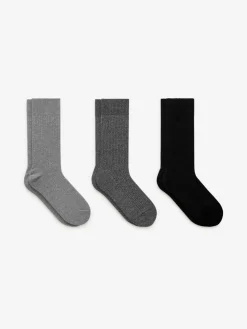 Ribbstickade Strumpor I Supimabomull, 3-pack